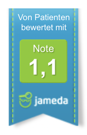Jameda-Siegel: von Patienten bewertet mit Note 1,1
